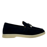 Loro Piana Summer Charms Walk Suede Black - Women