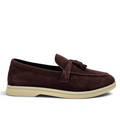 Loro Piana Summer Charms Walk women's coffee suede shoes