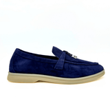 Loro Piana Summer Charms Walk Suede Dark Blue - Women