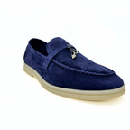 Loro Piana summer charms walk suede dark blue