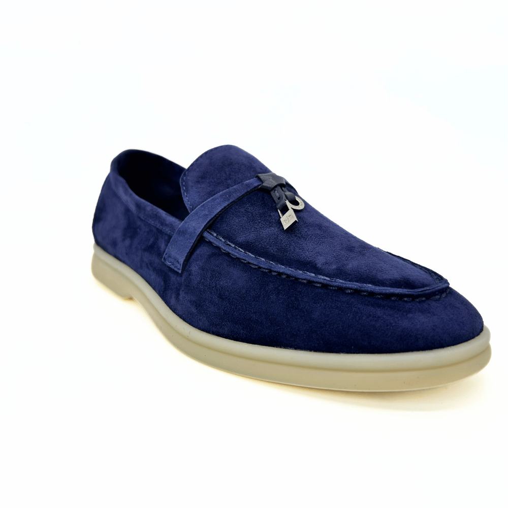 Loro Piana summer charms walk suede dark blue