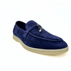 Loro Piana Summer Charms Walk women's dark blue suede shoes – view 2