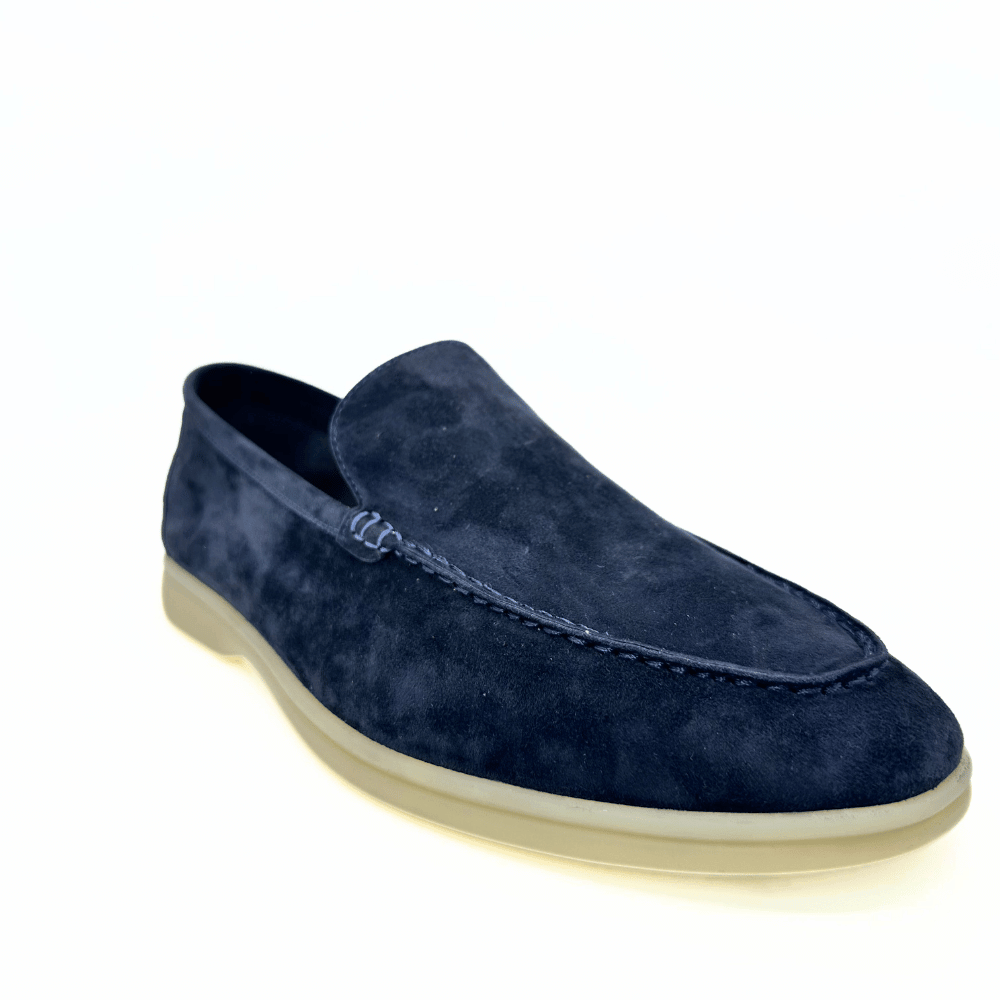 Loro Piana Summer Charms Walk men's dark blue suede shoes – view 2