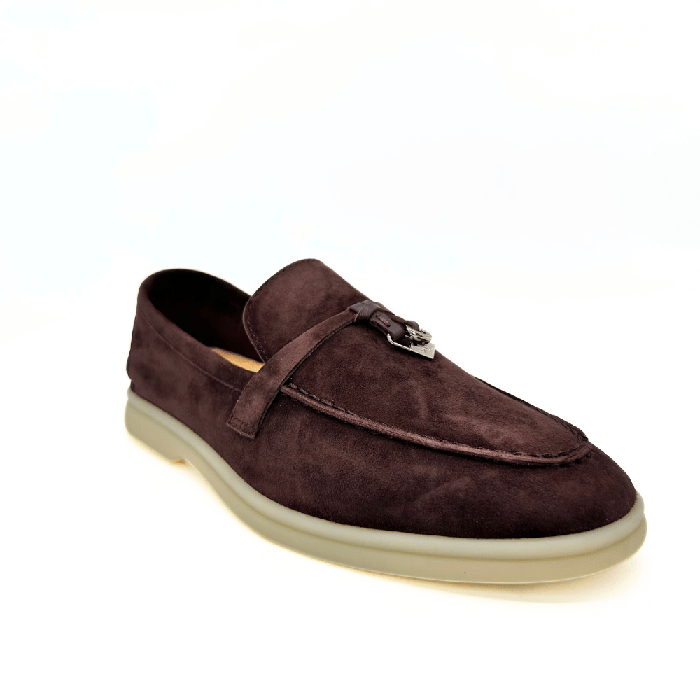 Loro Piana summer charms walk suede coffee