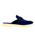 Loro Piana summer slippers suede dark blue