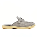 Loro Piana summer slippers suede gray
