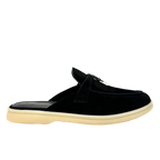 Loro Piana summer slippers suede black