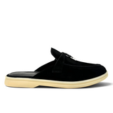 Loro Piana Summer Slippers Suede Black - Women