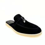 Loro Piana summer slippers suede black