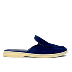Loro Piana Summer Slippers men's taro blue suede slippers
