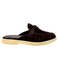Loro Piana summer slippers suede coffee