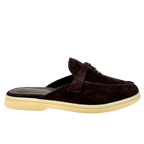 Loro Piana summer slippers suede coffee
