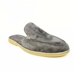 Loro Piana summer slippers suede gray
