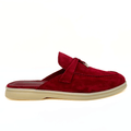 Loro Piana summer slippers suede red