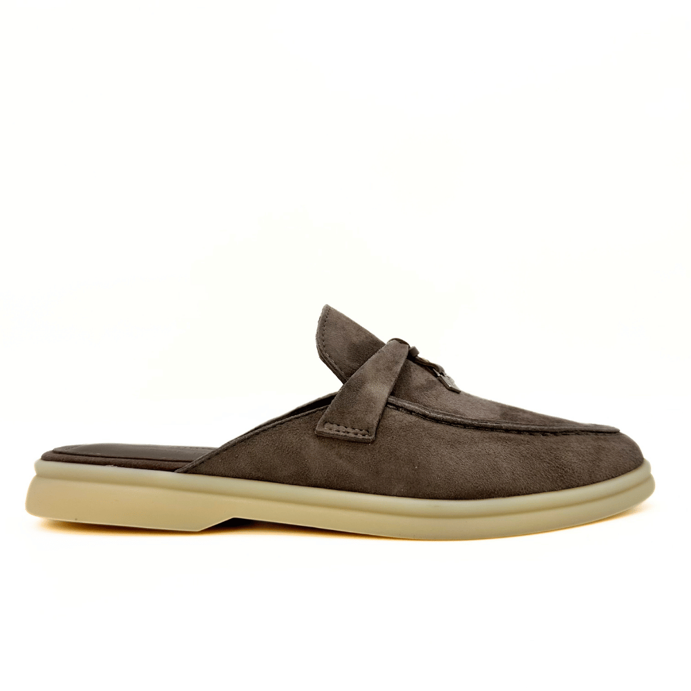 Loro Piana summer slippers suede taro purple