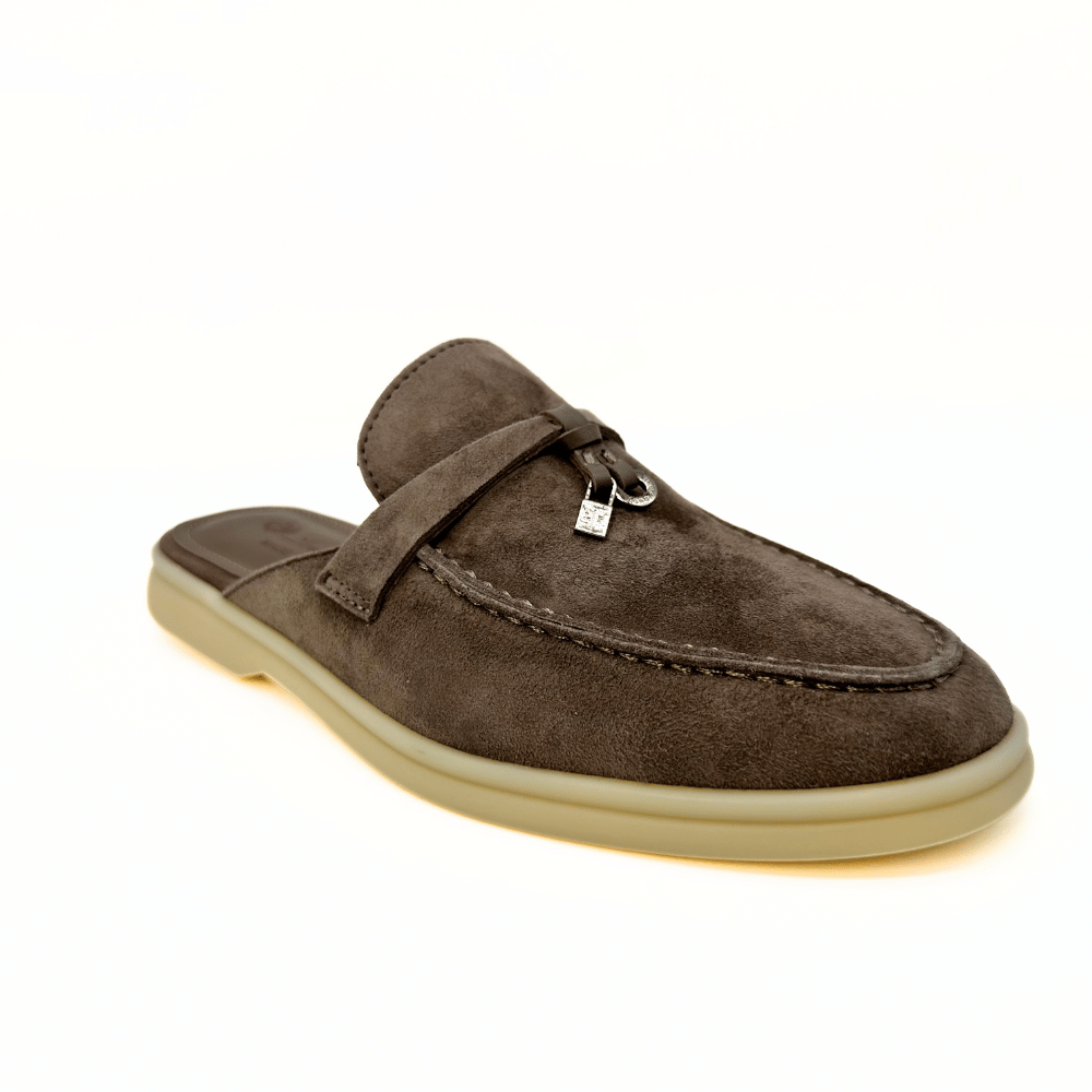 Loro Piana summer slippers suede taro purple
