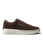 Bliss sneakers Crime London Deluxe brown suede low-top trainers with a distressed white rubber sole