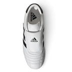 Bliss sneakers adidas beyaz deri dövüş sanatları ayakkabısı, siyah detaylı bağcıksız tasarım, üstten görünüm