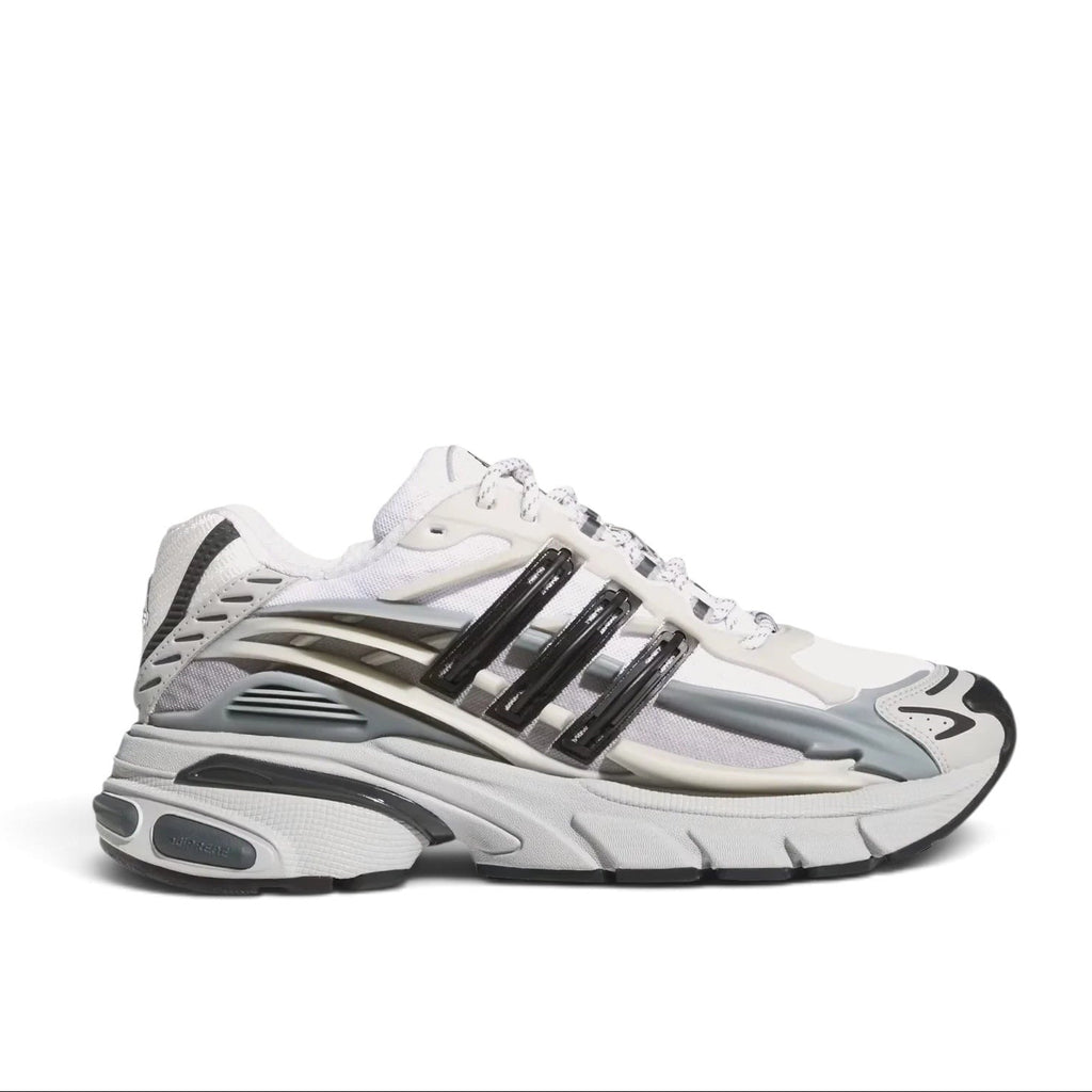 Bliss sneakers adidas Originals beyaz gri ve siyah renkli, file detaylı, fütüristik tasarımlı günlük spor ayakkabı