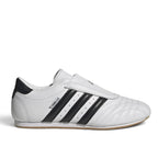 Bliss sneakers adidas beyaz ve siyah deri dövüş sanatları spor ayakkabısı, bağcıksız tasarım ve kauçuk taban
