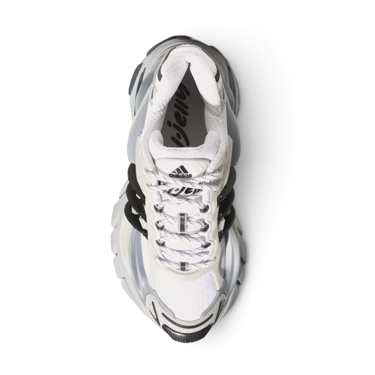 Bliss sneakers adidas Originals beyaz gri ve siyah renkli, çok katmanlı fütüristik tasarımlı günlük spor ayakkabı