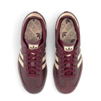Bliss sneakers adidas Samba bordo deri spor ayakkabı, bej detaylı ve ikonik tasarımlı üstten görünüm