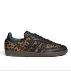 Bliss sneakers adidas Samba leopar desenli siyah deri ve tekstil günlük spor ayakkabı, yeşil iç astarlı