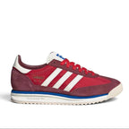 Bliss sneakers Adidas SL 72 bordo süet ve tekstil detaylı, beyaz üç bantlı ikonik retro günlük spor ayakkabı