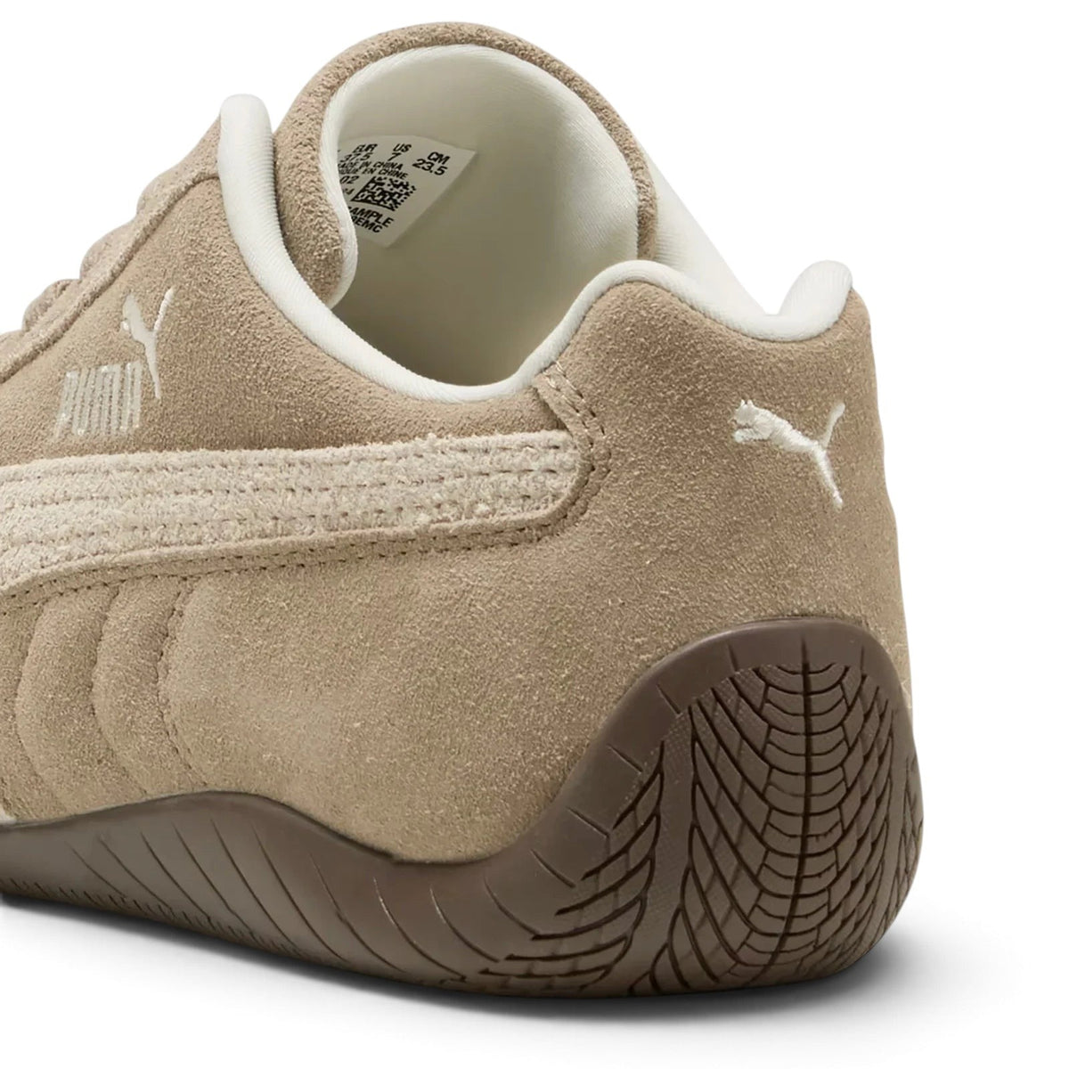 Bliss sneakers marka bej renkli süet günlük spor ayakkabının topuk ve yan detay görünümü