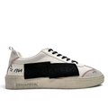 Bliss sneakers Dsquared2 beyaz deri ve süet detaylı, siyah logo bantlı ve 1964 grafik baskılı günlük spor ayakkabı