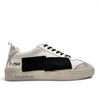 Bliss sneakers Dsquared2 beyaz deri ve süet detaylı, siyah logo bantlı ve 1964 grafik baskılı günlük spor ayakkabı