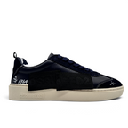 Bliss sneakers DSQUARED2 lacivert ve siyah deri süet detaylı, 1964 baskılı, kalın tabanlı erkek günlük spor ayakkabı