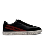 Bliss sneakers Emporio Armani siyah ve bordo deri süet detaylı günlük erkek spor ayakkabı