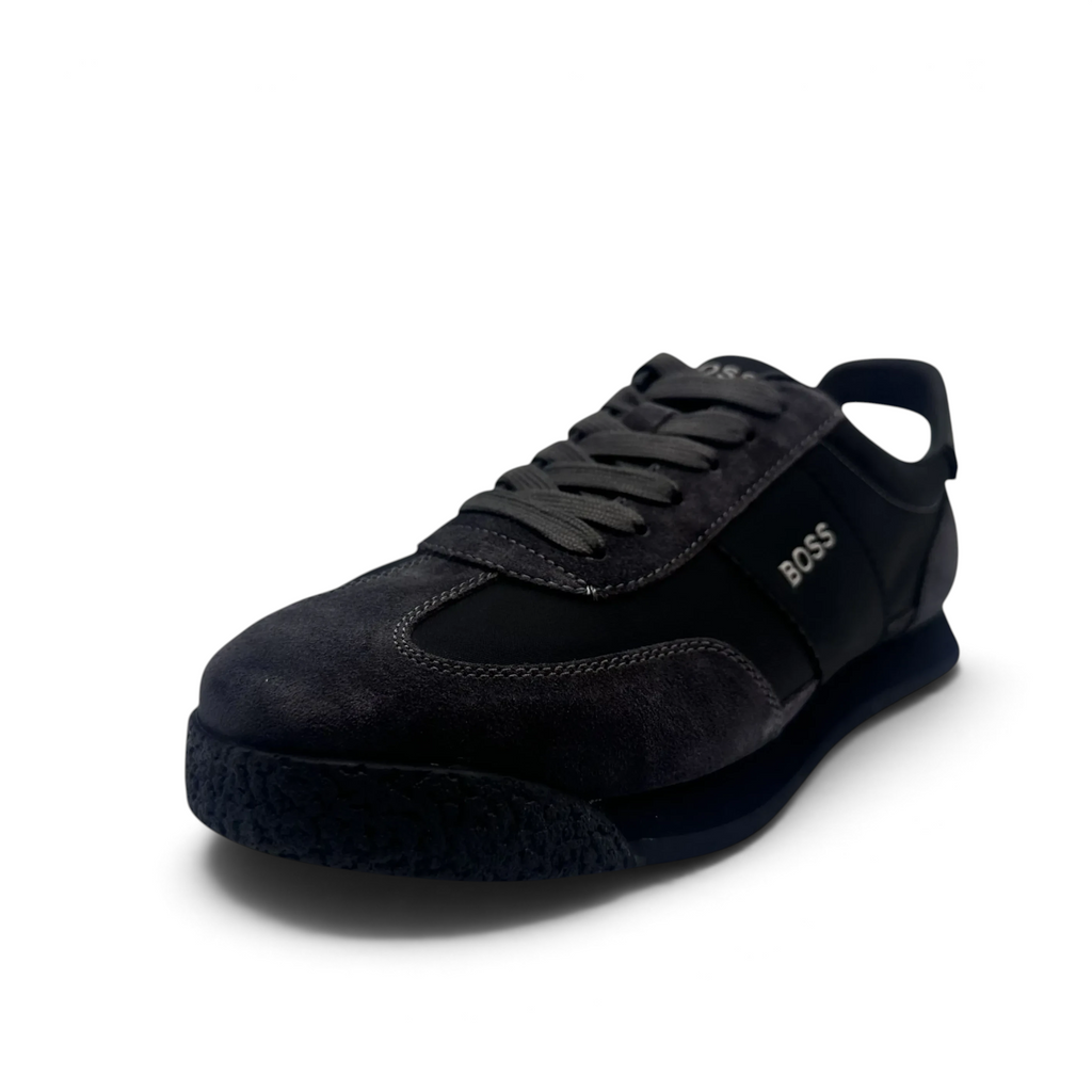 Bliss sneakers Hugo Boss ST-50 black suede and textile low-top trainers with BOSS branding on the side
