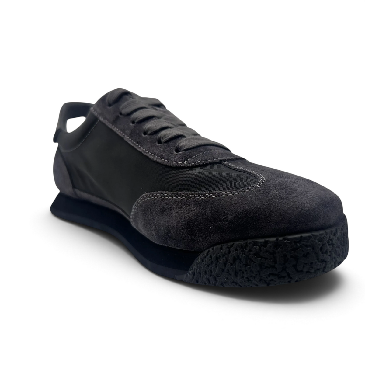 Bliss sneakers Hugo Boss ST-50 low-top trainers in charcoal grey suede and nylon with a textured rubber sole
