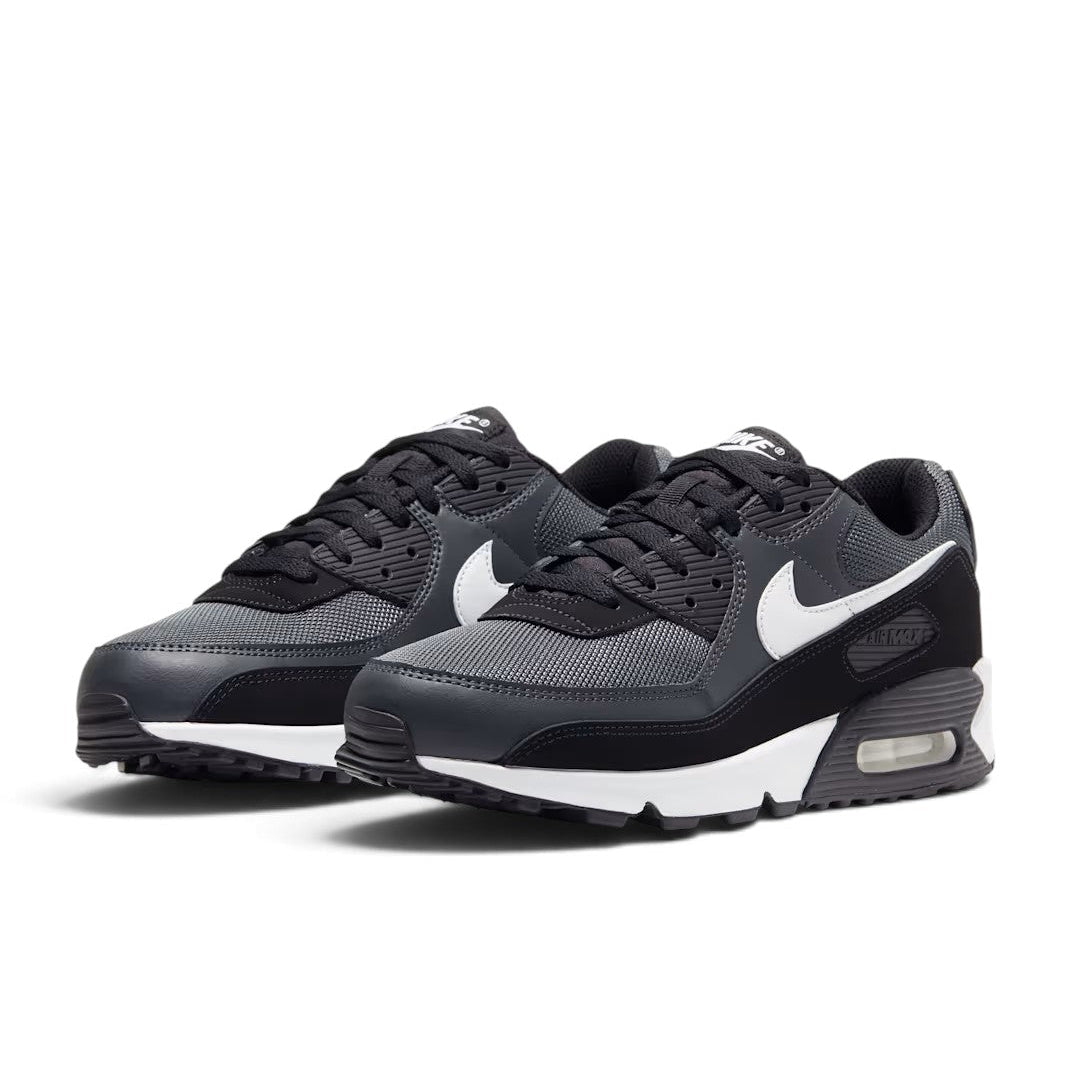 Bliss sneakers Nike Air Max 90 siyah ve antrasit renkli, beyaz detaylı, file yüzeyli günlük spor ayakkabı