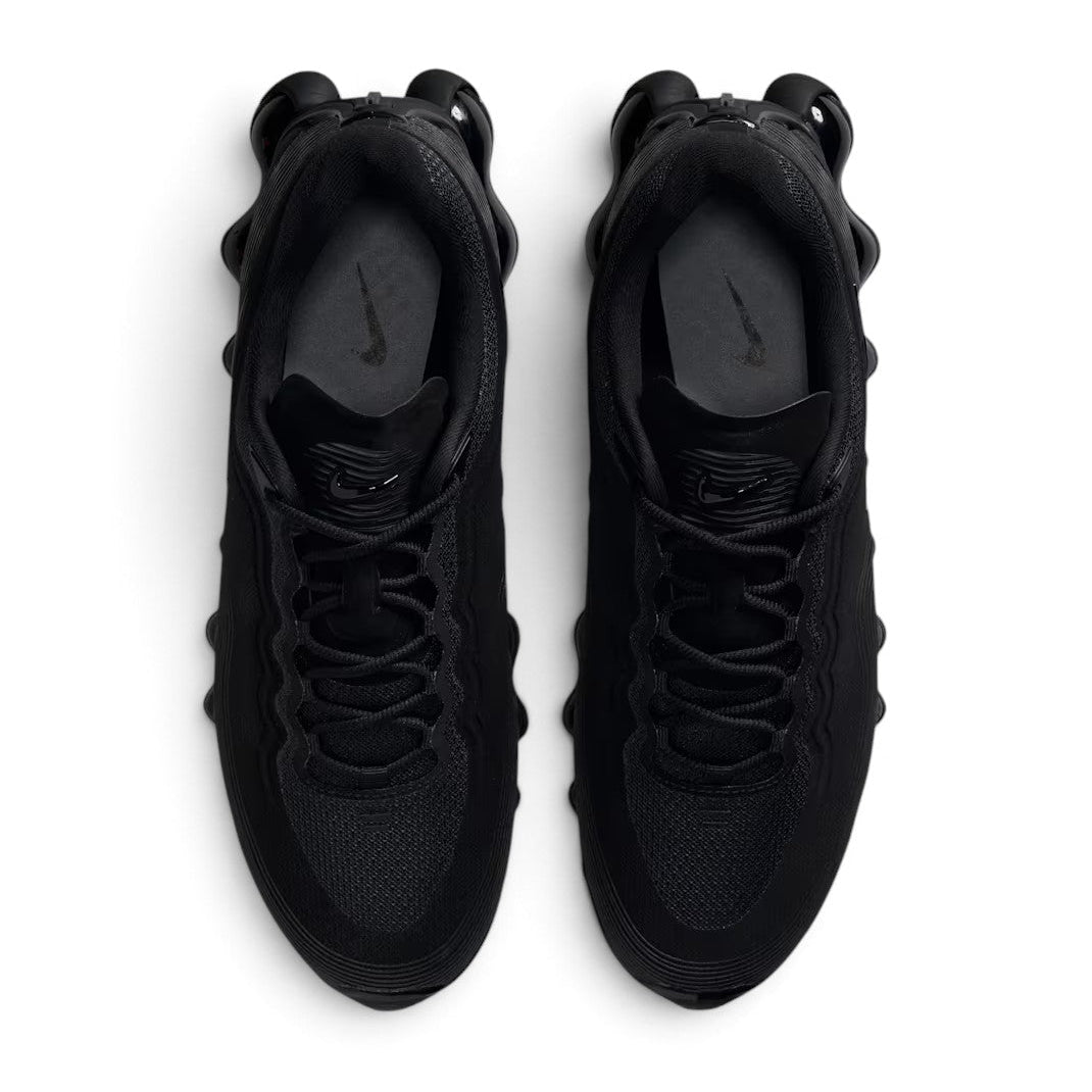 Bliss sneakers Nike Air Max Modern tamamen siyah file yüzeyli, yastıklamalı tabana sahip şık spor ayakkabı üstten görünüm