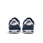 Bliss sneakers Nike Cortez lacivert süet ve tekstil spor ayakkabı arka görünümü, beyaz topuk detaylı