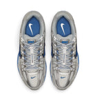 Bliss sneakers Nike P-6000 metalik gümüş ve mavi detaylı, nefes alabilen file panelli retro koşu ayakkabısı