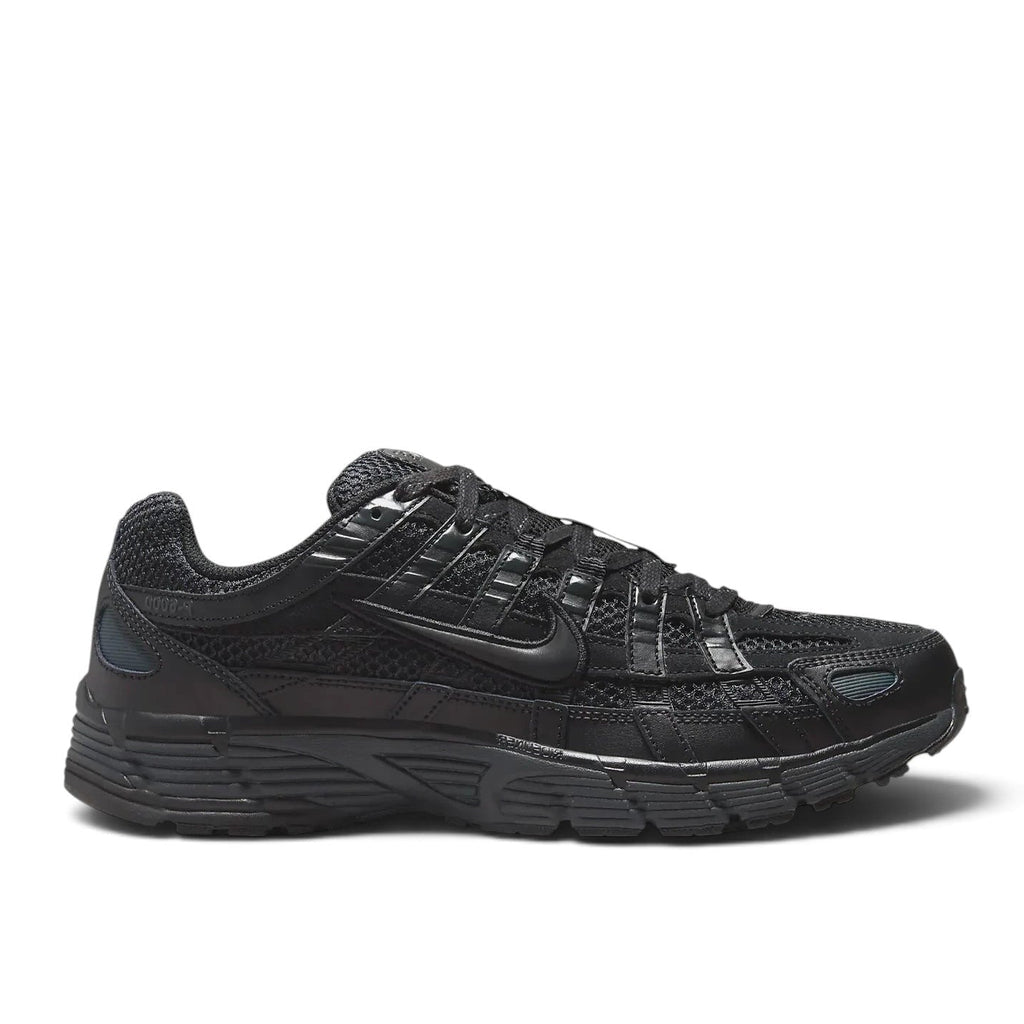 Bliss sneakers Nike P-6000 tamamen siyah file ve sentetik deri detaylı retro koşu stili günlük spor ayakkabı