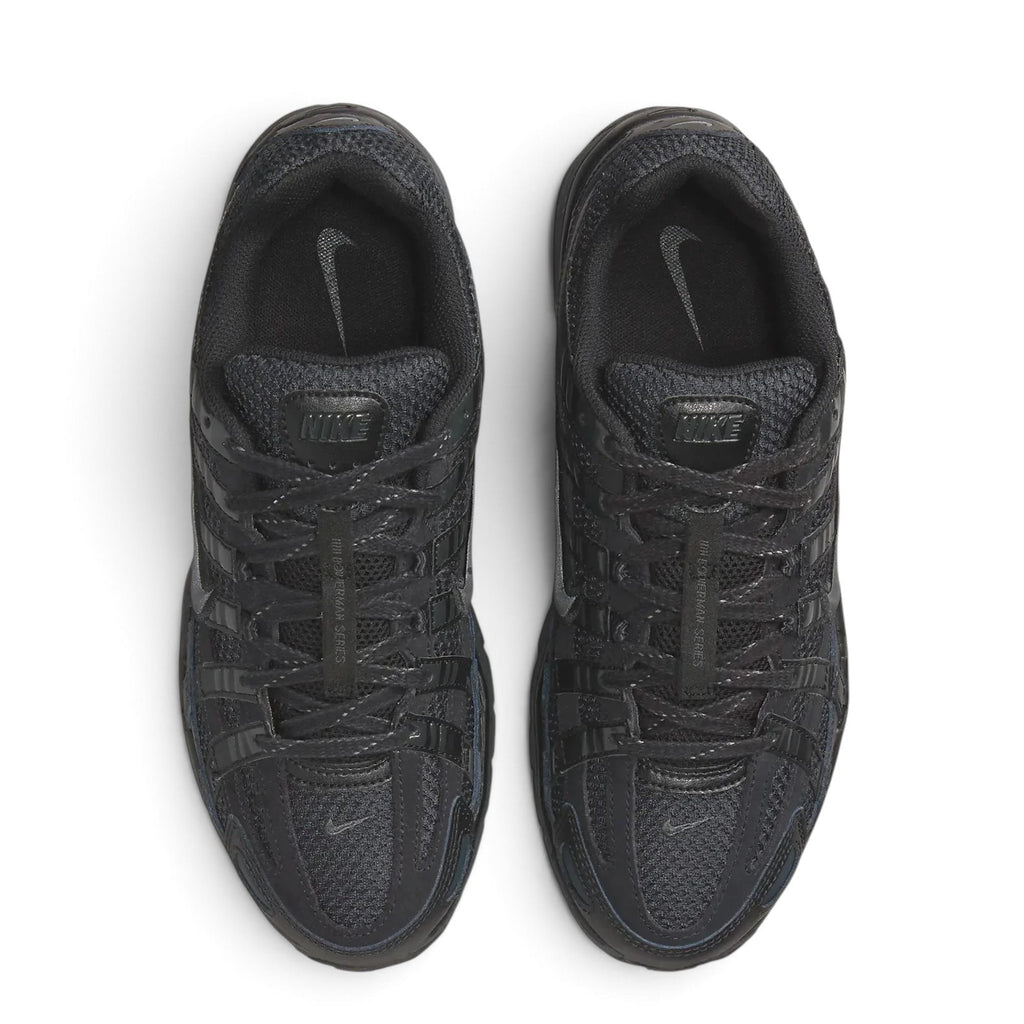 Bliss sneakers Nike P-6000 tamamen siyah file ve sentetik deri detaylı retro koşu stili günlük spor ayakkabı