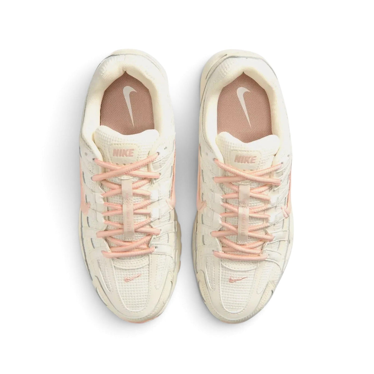 Bliss sneakers Nike P-6000 yelken, yumuşak inci ve arctic turuncu renkli, üstten görünüşlü düşük bilekli spor ayakkabı