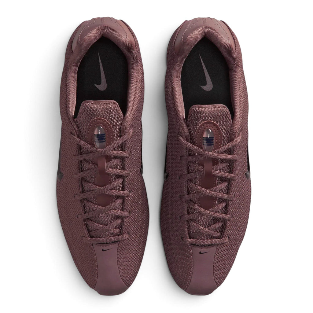 Bliss sneakers Nike Shox R4 mürdüm rengi file üst yüzeyli günlük spor ayakkabı üstten görünüm