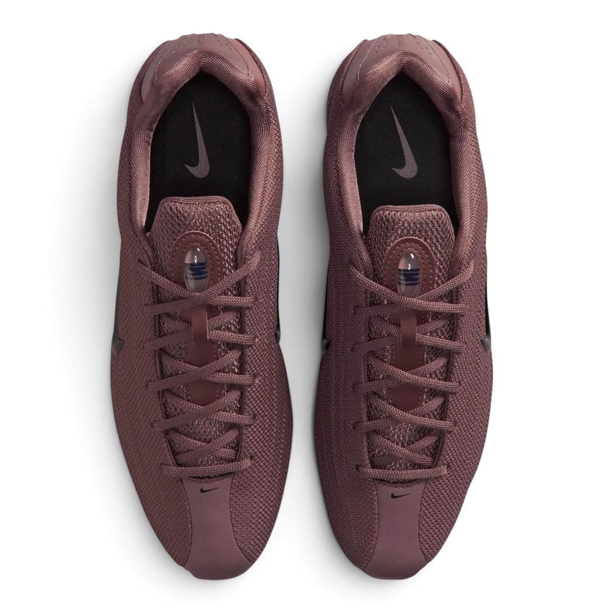 Bliss sneakers Nike Shox R4 mürdüm rengi file üst yüzeyli günlük spor ayakkabı üstten görünüm