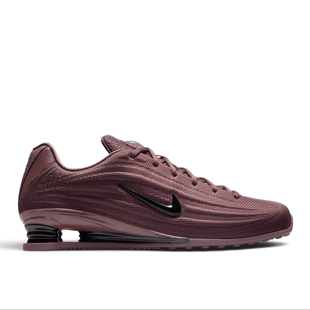 Bliss sneakers Nike Shox mürdüm rengi file yüzeyli ve siyah detaylı günlük spor ayakkabı