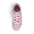Bliss sneakers marka pembe süet günlük spor ayakkabı, üstten görünüm, bağcıklı tasarım ve konforlu iç taban.