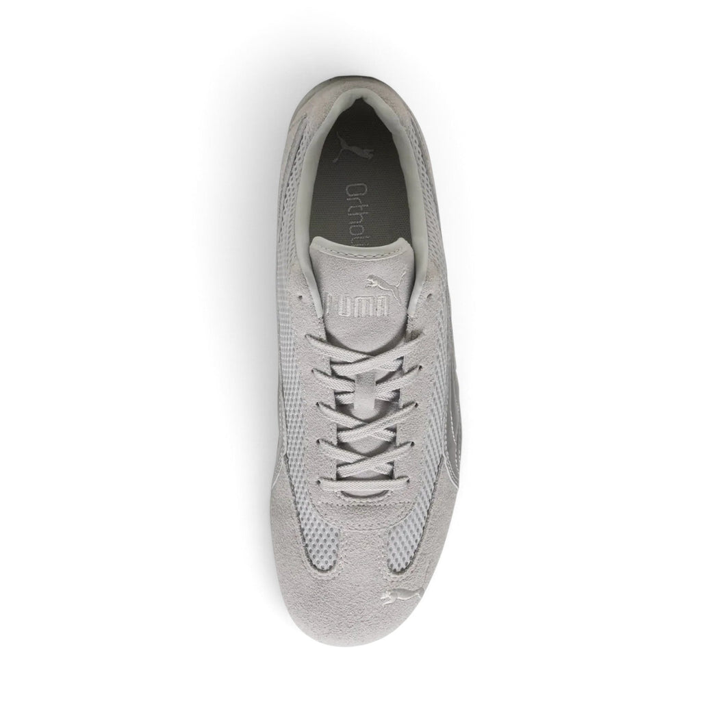Bliss sneakers PUMA Mostro açık gri süet ve file detaylı günlük spor ayakkabı üstten görünüm