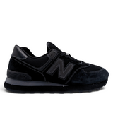 New Balance 574 Leather Dark Black Sneakers – Sleek All-Black Style